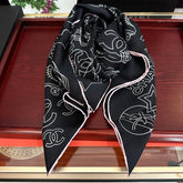 CHANEL 25S SCARF 90 IN SILK 738436
