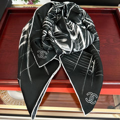 CHANEL 25S SCARF 90 IN SILK 002