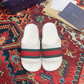 GG WEB SLIDE SANDAL WHITE RUBBER