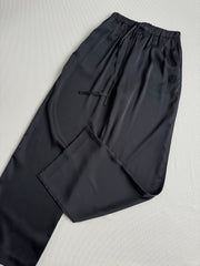 Loewe High Waisted Pants Black Satin Fabric