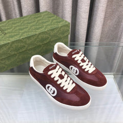 GG INTERLOCKING G SNEAKER WINE SUEDE