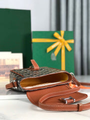 GRAND BLEU 16 IN BLACK GOYARDINE CANVAS AND TAN LAMBSKIN