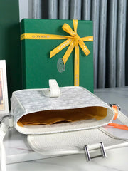 GRAND BLEU 16 IN WHITE GOYARDINE CANVAS AND LAMBSKIN