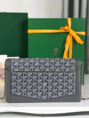 DUCHESSE MARIE-CAROLINE BAG 25 IN GRAY GOYARDINE CANVAS AND SMOOTH CALFSKIN