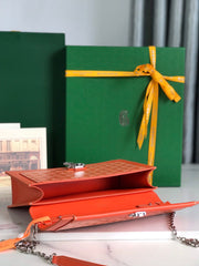 DUCHESSE MARIE-CAROLINE BAG 25 IN ORANGE GOYARDINE CANVAS AND SMOOTH CALFSKIN