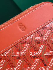 MATIGNON MINI WALLET 11 IN ORANGE GOYARDINE CANVAS AND CALFSKIN