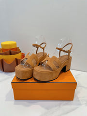 JAM 30 SANDAL IN CINNAMON BROWN SUEDE