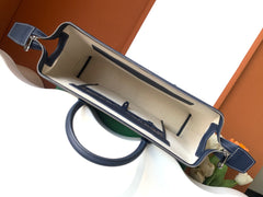 CISALPIN DOCUMENT CASE 39 IN NAVY BLUE GOYARDINE CANVAS AND CALFSKIN