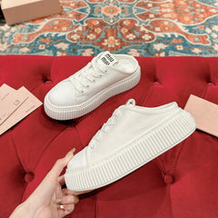 Sneakers Mules White Canvas