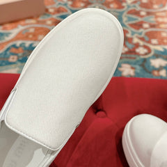 Slip-on Shoes High Sole White Canvas