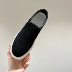 Slip-on Shoes High Sole Black Canvas