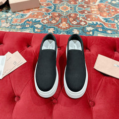 Slip-on Shoes High Sole Black Canvas