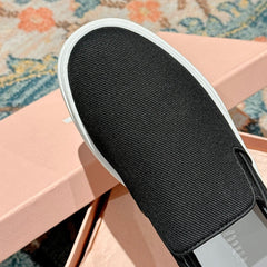 Slip-on Shoes High Sole Black Canvas