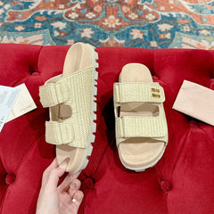 Women's Sandals Bright Cream Sheepskin With Straps