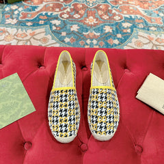 GG ESPADRILLE LOAFER LEMON AND BLACK CANVAS