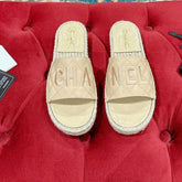 FLAT SLIPPERS IN BEIGE LAMBSKIN MIX WOVEN