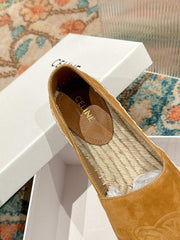 ESPADRILLES PEANUT BROWN SUEDE EMBOSSED LOGO