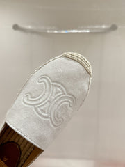 ESPADRILLES WHITE SUEDE EMBOSSED LOGO
