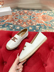 ESPADRILLES WHITE LAMBSKIN BROWN TRIOMPHE