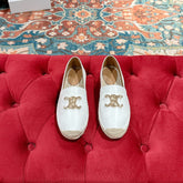 ESPADRILLES WHITE LAMBSKIN GOLD TRIOMPHE