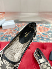 ESPADRILLES IN BLACK MIX BEIGE MESH