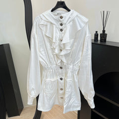 CHANEL 25S HOODED JACKET WITH LACE TRIM 409