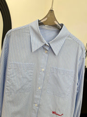 CHANEL 25S STRIPED-COLLAR SHIRT 620422