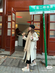 FF 170 CM SCARF IN BEIGE WOOL AND CASHMERE