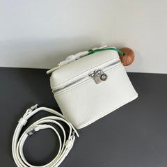 EXTRA POCKET L12 IN WHITE CALFSKIN WITH SILVER HARDWARE