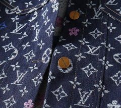 LV NAVY BLUE MONOGRAM DENIM SHIRT JACKET 239049