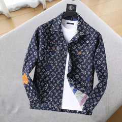 LV NAVY BLUE MONOGRAM DENIM SHIRT JACKET 239049