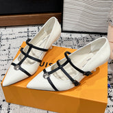 HIGH HEEL 4 CM PUMP IN WHITE CALFSKIN