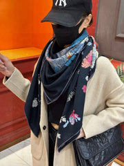 HERMES 25S SCARF 140 IN CASHMERE SILK 709657