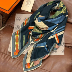 HERMES 25S SCARF 140 IN CASHMERE SILK 727300
