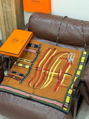 HERMES 25S SCARF 140 IN CASHMERE SILK 727301