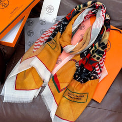 HERMES 25S SCARF 200 IN CASHMERE SILK 730598