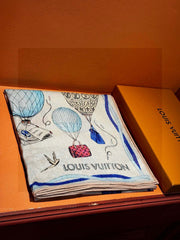 LV SCARF 140 CM IN WOOL MIX SILK 735798