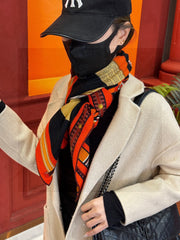 HERMES 25S SCARF 140 IN SILK AND CASHMERE 735807