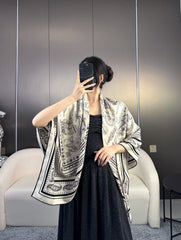 HERMES 25S SCARF 135 IN CASHMERE SILK 729038