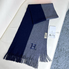 SCRAF 180 CM IN LIGHT PINK MIX KHAKI BROWN CASHMERE WITH EMBROIDERED LOGO