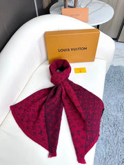 SCARF 180 CM IN HIBISCUS RED CLASSIC MONOGRAM CASHMERE 396438