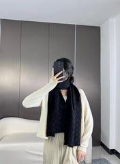 SCARF 180 CM IN BLACK CLASSIC MONOGRAM CASHMERE 396441
