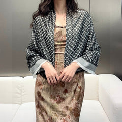 LV SCARF 120 CM IN WOOL MIX SILK 737299