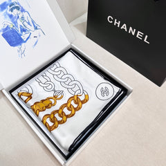 CHANEL 25S SCARF 90 IN SILK 729043
