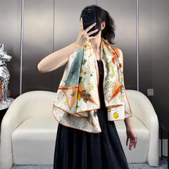 HERMES 25S SCARF 135 IN SILK AND CASHMERE 735831