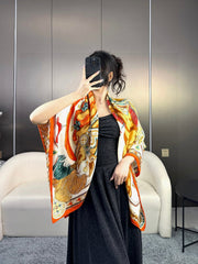 HERMES 25S SCARF 135 IN CASHMERE SILK 730647