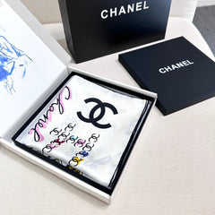 CHANEL 25S SCARF 90 IN SILK 735830