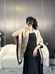 HERMES 25S SCARF 135 IN CASHMERE SILK 737311