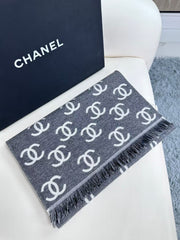 CHANEL 25S SCARF 180 IN CASHMERE WOOL 733941