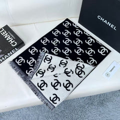 CHANEL 25S SCARF 180 IN CASHMERE WOOL 733942